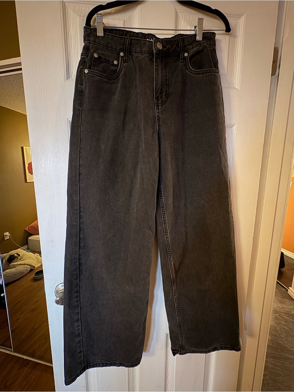 Refugee Wide Leg Black Jeans